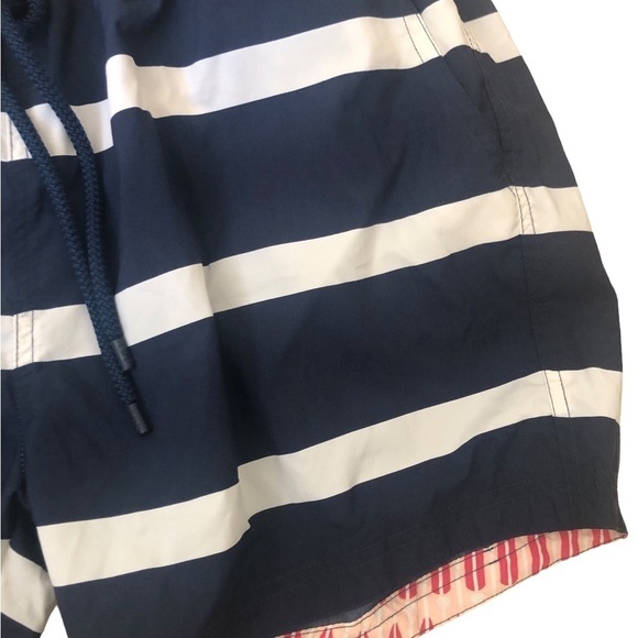 The Rocks Push Balmoral Mid Length Navy Stripe Board Shorts Sz 36 Beach To Bar - Picture 2 of 7